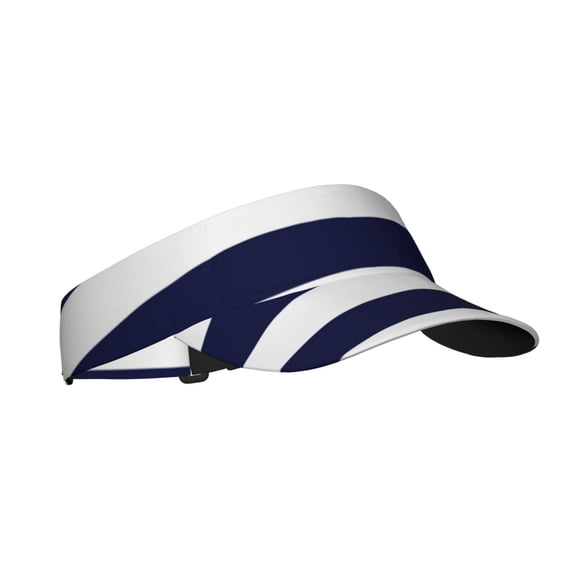 Kdxio Navy Blue And White Stripes Print Sun Visor Hat Golf Visor Adjustable Velcro Outdoor Sports Cap For Men Women