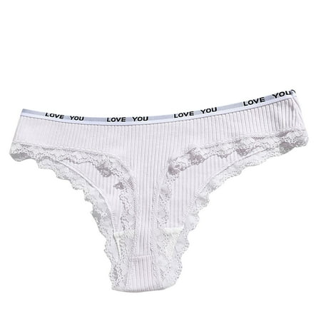 Fadeal Thong Underwear Women Womens High Waisted Bikini Underwear Smooth Hipster Underwear Breathable Ladies Lace Underwear for Women Purple M