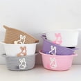 thumbnail image 6 of Gnwei Small Easter Basket, Woven Basket,Small Rope Storage Bin with Handles & Ribbon Bag, Organizer for Shelves Closets,Gift Basket Empty for Birthday,Books,Dog Toys, 6 of 9