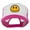 Hot Pink White, variant on Smile Face Embroidered Foam Mesh Back Cap - Black White OSFM