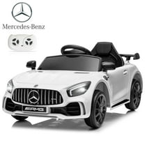 UBesGoo 12V Licensed Mercedes-Benz Electric Ride On Cars Toys for Kids, Power Wheels with Parent Remote Control, White