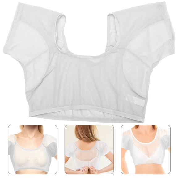 Amosfun Sweat Proof Vest Underarm Mesh Design White 1Set for Women Yoga