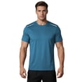 thumbnail image 4 of Ulitacool Mens T Shirts Solid Color Performance Short Sleeve Crewneck Tee Trend Wear Green, 4 of 4