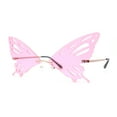 thumbnail image 2 of Rimless Butterfly Wing Unique Party Shade Sunglasses Gold Pink, 2 of 4
