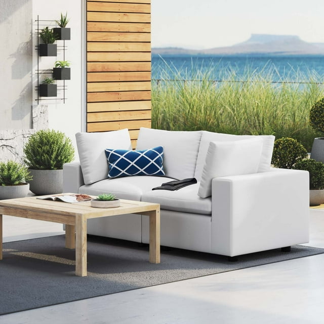 Modway Commix Sunbrella Causeuse de Mobilier de Patio Extérieur, Blanc
