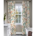 thumbnail image 4 of Teal Orange Eucalyptus Sheer Curtains 63 Inch Length 2 Panels Set for Living Room/Bedroom, Spring Botanical Leaves Kitchen Curtains Grommet Semi-Sheer Curtains Drapes Window Treatments 42"x63"x2, 4 of 7
