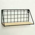 thumbnail image 1 of OUNONA Wall-mounted Shelf Wall Wrought Shelf Solid Wood Black For Kitchen Storage 1Pcs, 1 of 5