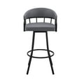 thumbnail image 2 of Armen Living Palmdale 30" Swivel Faux Leather Bar Stool-Color:Slate Grey / Black, 2 of 10