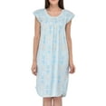 thumbnail image 2 of Ezi Women's Cotton-rich Short Sleeve Nightgown,L,Mint, 2 of 7