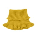 thumbnail image 4 of Xinmf Women Knitted False Turtleneck Collar Ruffled Edge Stretch Fake Neck Warmer Detachable Dickey Collar for Sweater Outfit A111-Yellow One Size, 4 of 4