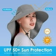 thumbnail image 3 of Kiibsot Womens Sun Hat UV Protection, Foldable Waterproof Wide Brim Bucket Hats with Neck Flap for Summer Beach Fishing Hiking, 3 of 7