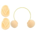 thumbnail image 2 of Accesorios de fotografía para recién nacidos, zapatillas de lana para sesión de fotos, auriculares, adorables accesorios para fotos, color amarillo, 2 of 5
