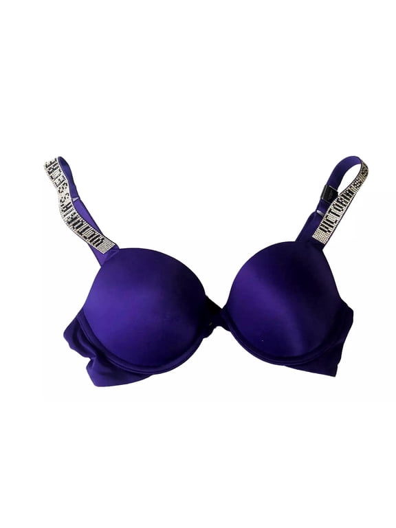 Victorias Secret Very Sexy Shine Strap Push-up Bra Purple Cup Size 32C NWT