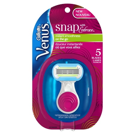 Venus Snap with Embrace Cosmo Pink Women's Razor handle with 1 Refill in a Compact Case