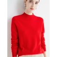 thumbnail image 1 of Autumn and Winter 100 Wool Half-High Collar Meat Covering All-Match Solid Color Knitted Sweater Slim-Fit First-Line Garment Pure Wool Base-Layer Shirt, 1 of 7