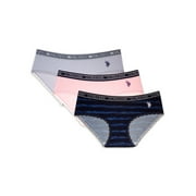 U.S. Polo Assn. Women's High-Cut Panties Underwear Set, 3-Pack