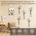 thumbnail image 6 of EUWBSSR 6Pcs Metal Flower Wall Art Beautiful Metal Vase Wall Decor Decorative Vase Art for Living Room Bathroom Bedroom Dining Room,13.77*5.9in, 6 of 11