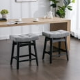 thumbnail image 2 of Velvet Backless Counter Height Upholstered Barstools, Bar Stools Seat Height 25", Armless Bar Chairs with Solid Wood Legs and Footrest for Kitchen Island Bar Area (Set of 8), 2 of 8