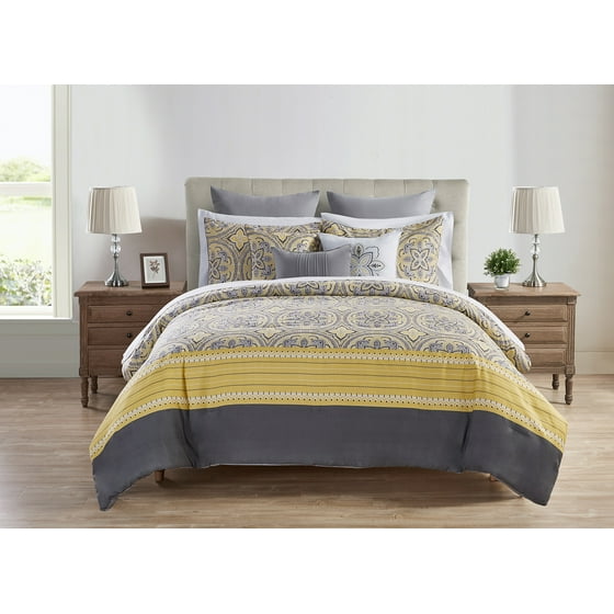 Vcny Home Thalia Medallion Bed In A Bag Comforter Set Queen Yellow Vcny Home Thalia Medallion Bed In A Bag Comforter Set Queen Yellow Com