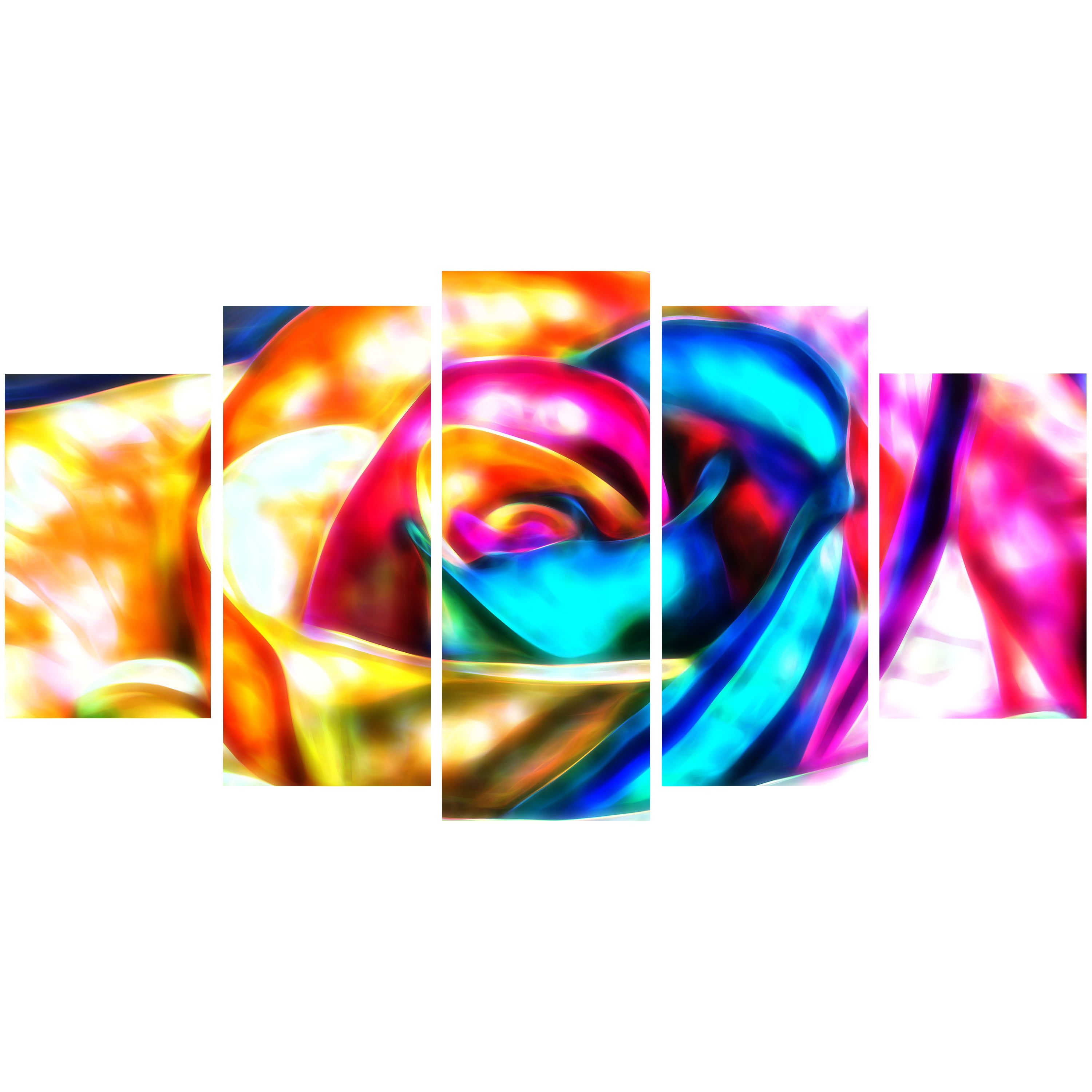 Tableau d'art en toile Design Art à motif de rose colorée