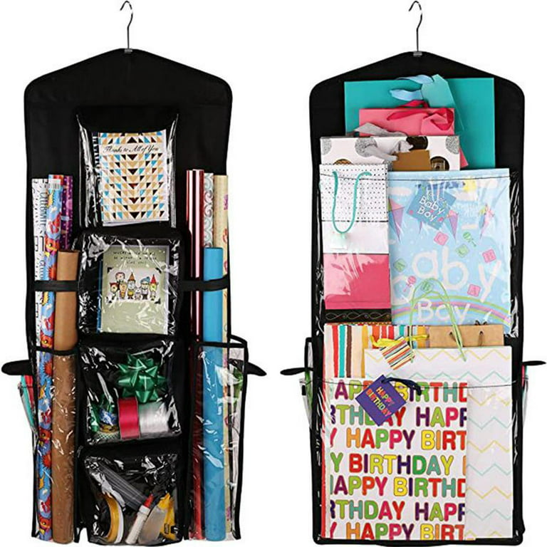 Wrapping Paper Storage Holder Double Sided Hanging Gift Large Clothes  Organizer