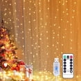 thumbnail image 1 of Luces De Cortina, Luces De Cadena De Cortina Led De 3 X 3 M 300 Leds, 8 Modos De Iluminación, Control Remoto Con Temporizador, Decoración De Ventanas, Boda, Jardín, Dormitorio, 1 of 5