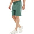 thumbnail image 3 of xiamianmy Mens Shorts Casual Drawstring Zipper Pockets Elastic Waist Workout Shorts for Men Olivegreen 36, 3 of 8