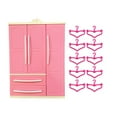 thumbnail image 4 of Armario para muñecas, muebles para muñecas en miniatura, lindos accesorios para casa de muñecas, con percha de tela, regalos del Día de San Valentín con colgador de corazón Hugo armario de muñecas, 4 of 10