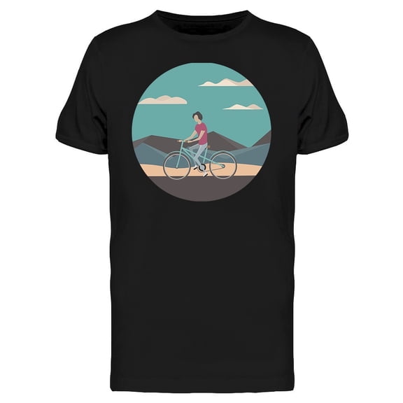 Young Man Riding A Bicycle Tee Men's -Image by Shutterstock
