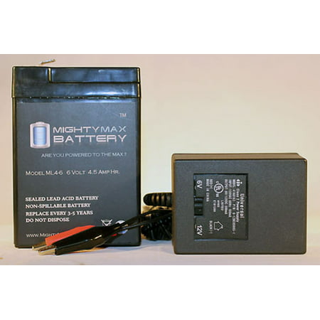 ML4-6 6V 4.5AH Replacement for Power Sonic PS-640 Battery + 6V (Best 6v Golf Cart Battery)