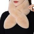 thumbnail image 1 of Women's Winter Plush Cross Scarf, Imitation Rabbit Fur Neck Warmer, Thickened Faux Fur Collar for Cold Weather, Versatile Soft Wrap for Autumn & Winter, 32x4 Inches, 1 of 8