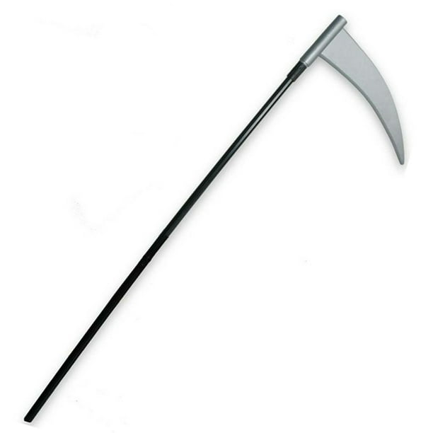 Grim Reaper Halloween Costume Prop Sickle Scythe, Black Silver, 43" L