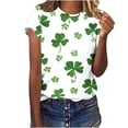 thumbnail image 4 of Tops de Ajuste Suelto para las Mujeres Día de San Patricio Impreso Camiseta de Manga Corta, Casual Blusa de Cuello Redondo para el Uso Diario de Verano, 4 of 7
