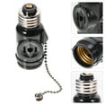 thumbnail image 4 of Lamp Bases with Pull Chain,2Pcs E26 Lamp Bases Adapter Bakelite Bulb Light Holder Two Outlet Screw Socket with Pull Chain (Black), 4 of 12