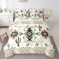 Erosebridal Retro Aztecs Bed In A Bag Twin Size,Tropical Plant Cactus Bed Set,Exotic Style Bedding Twin Size, Super Cozy Bedroom Decor,7 Pieces Reversible