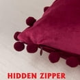 thumbnail image 3 of Velvet Soft Solid Decorative Square Throw Pillow Covers Set20 x 20 Inch Burgundy, 3 of 3