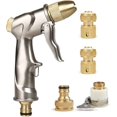 thumbnail image 1 of Pistola de riego para manguera de jardín con boquilla de latón, rociador de riego manual de aleación de zinc de alta presión para lavado de autos/riego de césped. Afortunado Sencillez, 1 of 5