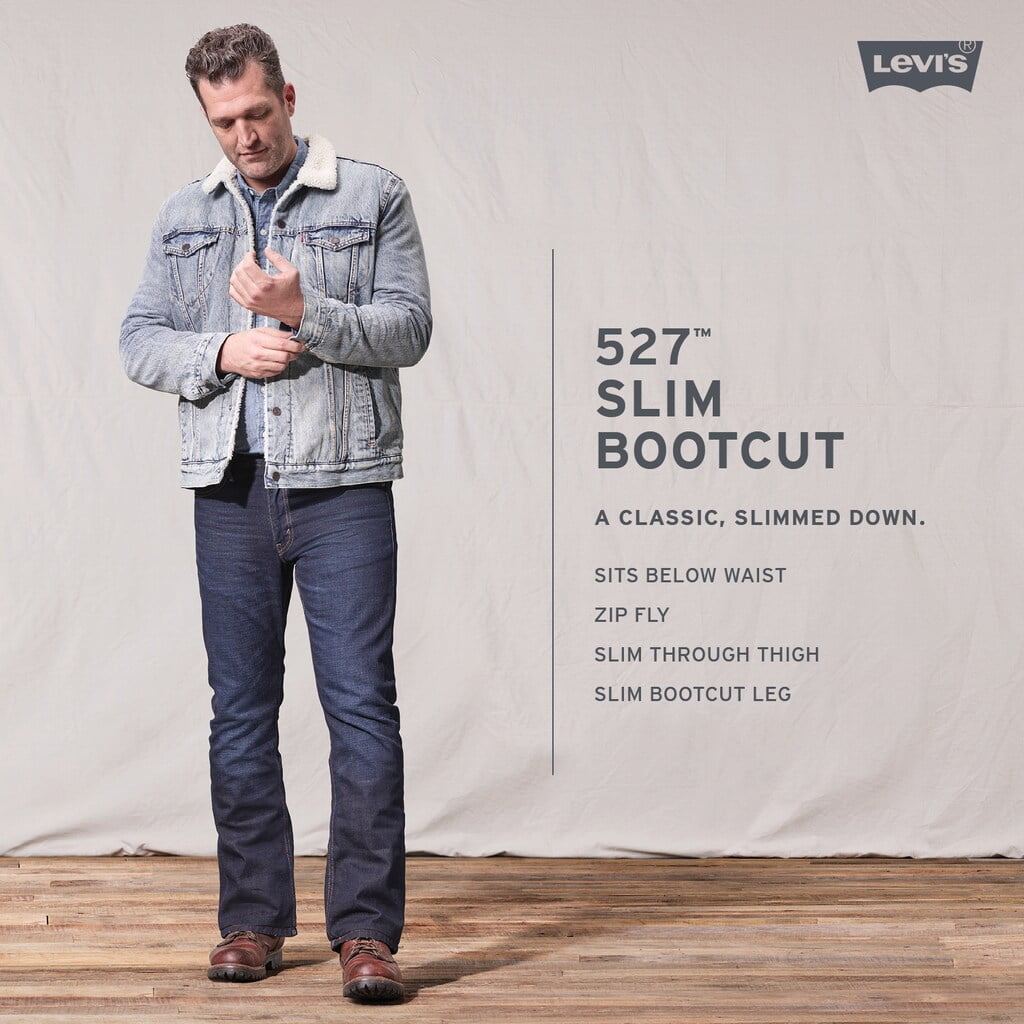 Levi's Mens 527 Slim Boot Cut Jeans in Medium Chipped 