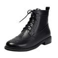 thumbnail image 6 of UngA Winter Boots Cowboy Boots for Women Cowgirl Mid Calf Western Boots Block Heel Black,6, 6 of 7