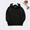 thumbnail image 5 of Curuila Toddler Girls Boys Hoodies Solid Color Long Sleeve Crew Neck Soft Pullover With Pocket Comfortable Autumn Winter Sweatshirt Black Size 18-24 Months, 5 of 5
