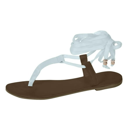 

Anklet Strap Solid Thong Flower Flat Sandals