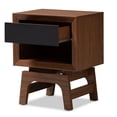 thumbnail image 2 of Baxton Studio Svante Table de Chevet Moderne 1-Tiroir en Bois Noyer Brun et Gris, 2 of 8