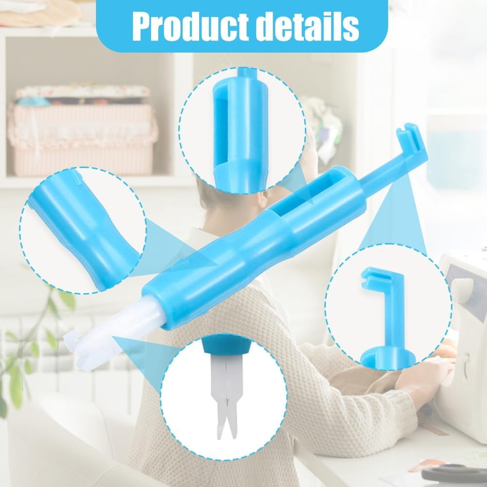Sewing Machine Threading Machine, 2024 New Automatic Threader Quick Sewing Threader Needle Threading Tool, Needle Inserter Tool Elderly Needle Threader for Sewing Knitting Quilting (White#3PCS)