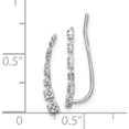 thumbnail image 4 of 10K White Gold Diamond Graduated Ear Climber Earrings (Width 3) (Length 19) - Jbsp, 4 of 5