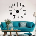 thumbnail image 3 of New Wall Clock Quartz Watch Horloge Modern Design Large Decorative Clocks Europe Acrylic Stickers Living Room Saat (Silver,47in 100-120cm), 3 of 7