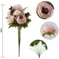 thumbnail image 2 of Visland Artificial Flowers Silk Plastic Fake Peony Flower Vintage Peonies Bouquet DIY Wreath for Home Wedding Centerpieces Decor, 2 of 8