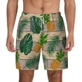 thumbnail image 3 of Uemuo Pineapples Palm Leaves Pattern Mens Swim Trunks Quick Dry Board Shorts with Mesh Lining, Stretch Beach Shorts Quick Dry No-Chafing Board Shorts-Medium, 3 of 9