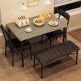 thumbnail image 2 of Dining Table Set for 4 with Upholstered Bench & Chairs, Rectangular Table for Small Spaces, 2 of 8