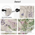 thumbnail image 5 of Flowers Lavender Kitchen Curtains, Retro Cottagecore Blooms Green Leaf Light Filtering Window Curtain Panels, 2Pcs Rod Pocket Window Treatments Set for Living Room Bathroom Bedroom 42x63 Inches, 5 of 9