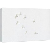 wall26 Canvas Print Wall Art Duotone White Gray Birds Flying in Sky Nature Animals Photography Realism Rustic Scenic Landscape Wilderness Zen Colorful for Living Room, Bedroom, Office - 12"x18&q